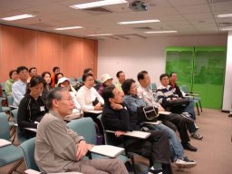 Members listening to the briefing by Wetland Park 